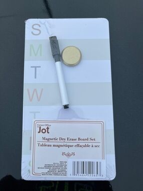 Corner Office Jot Magnetic Dry Erase Board Set - White with Gold Accent